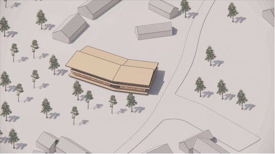 rendering of dorm location on the campus