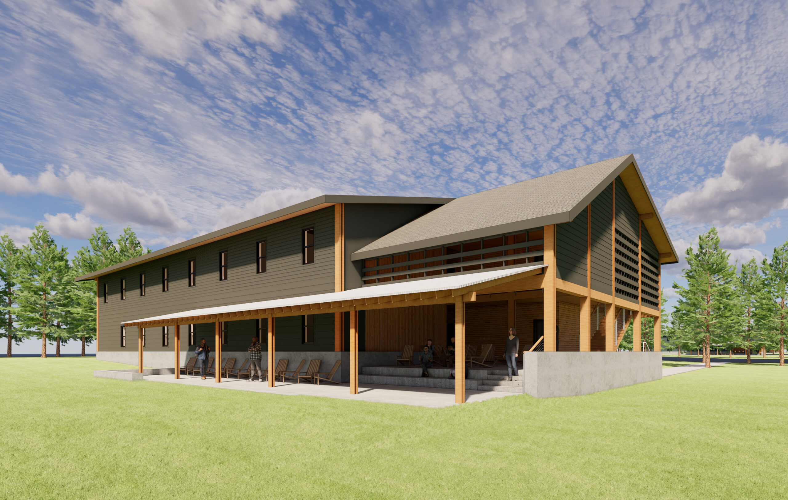 dixon dorm front elevation rendering